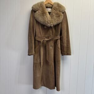 A & F Originals Womens Boho Hippie Penny Lane Suede Coat Size S/M Classic Cozy